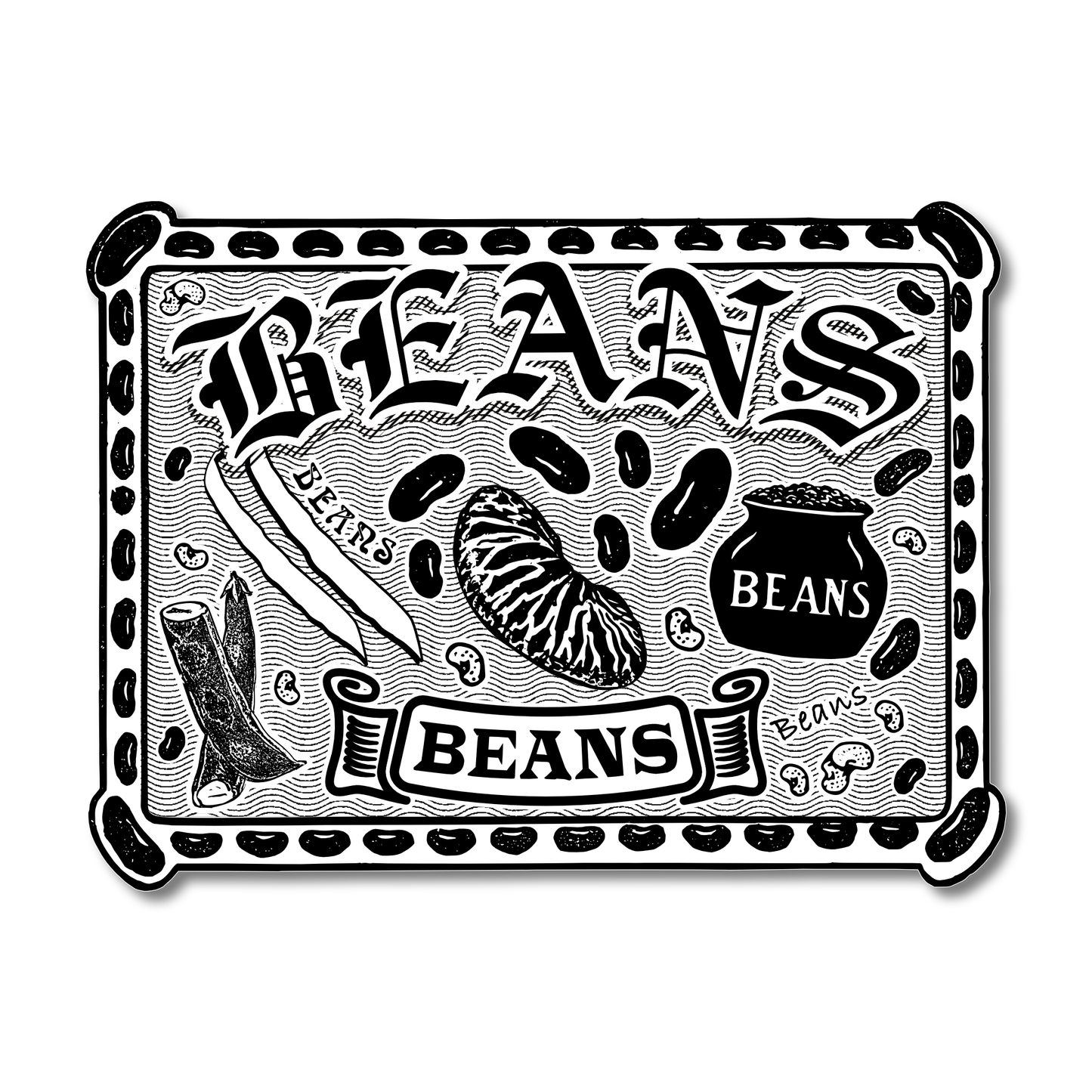 "Beans" Die-Cut Vinyl Sticker