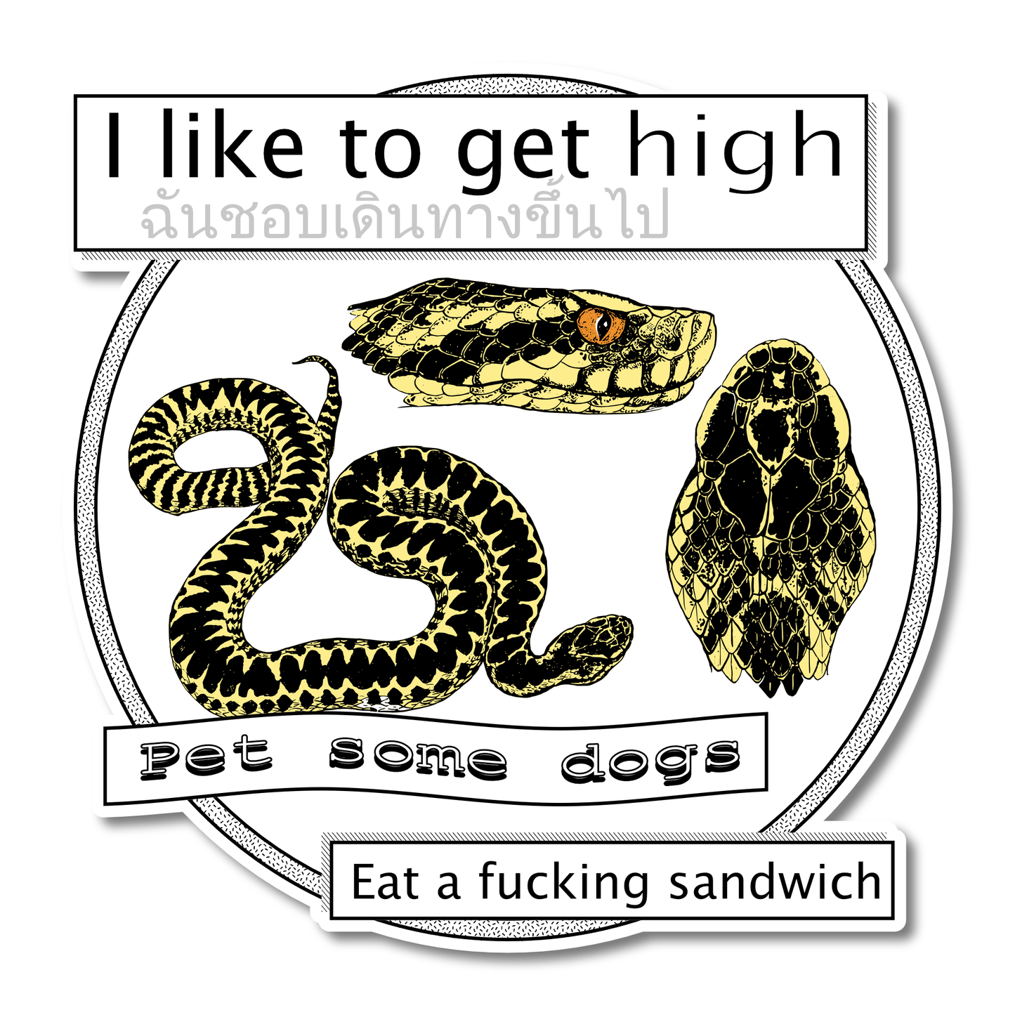“Get High Pet Dogs” Vinyl Sticker
