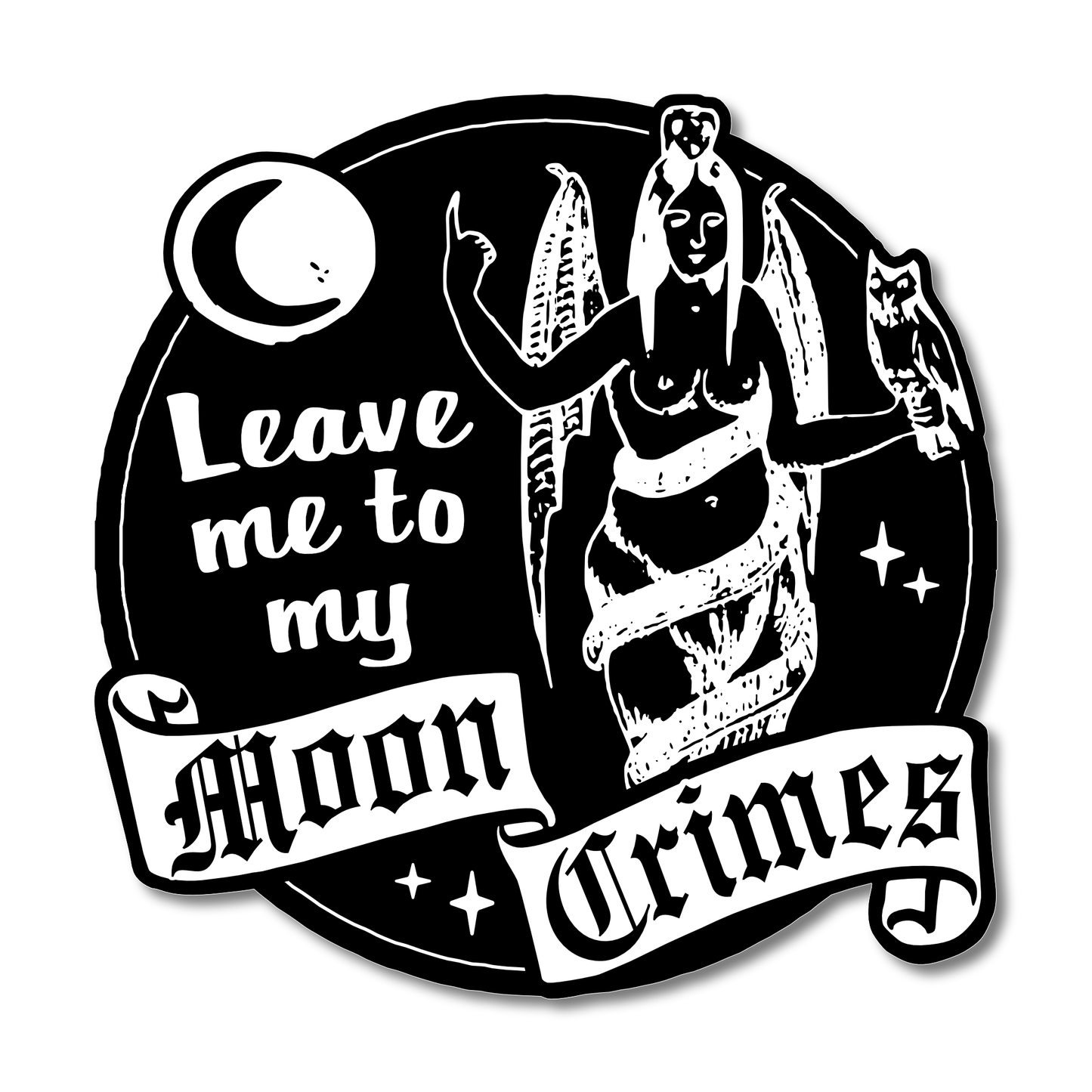 "Moon Crimes" Die-Cut Vinyl Sticker