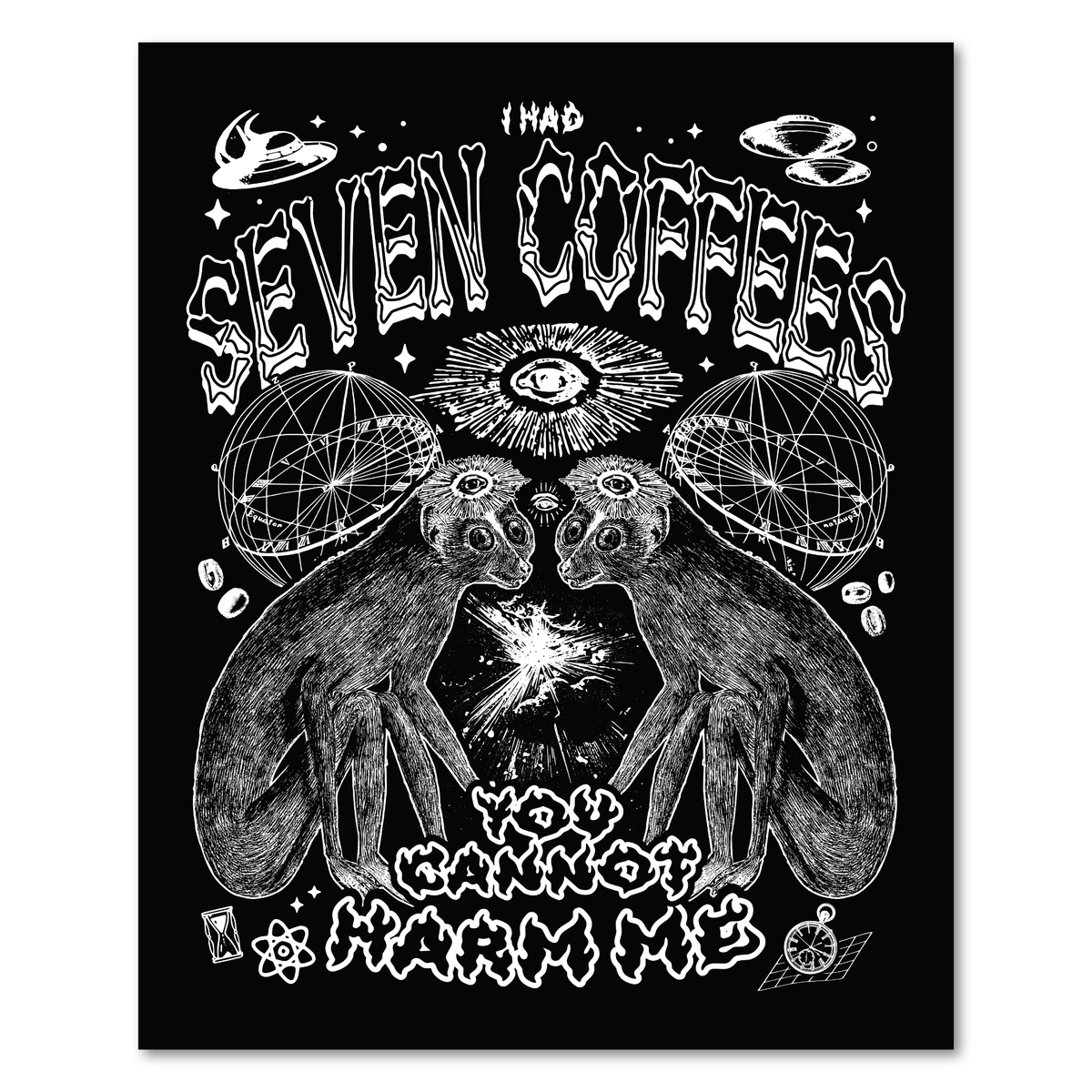 "Seven Coffees" Risograph Poster