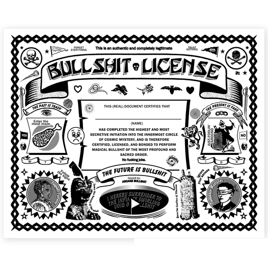 "Bullshit License" 8x10" Print