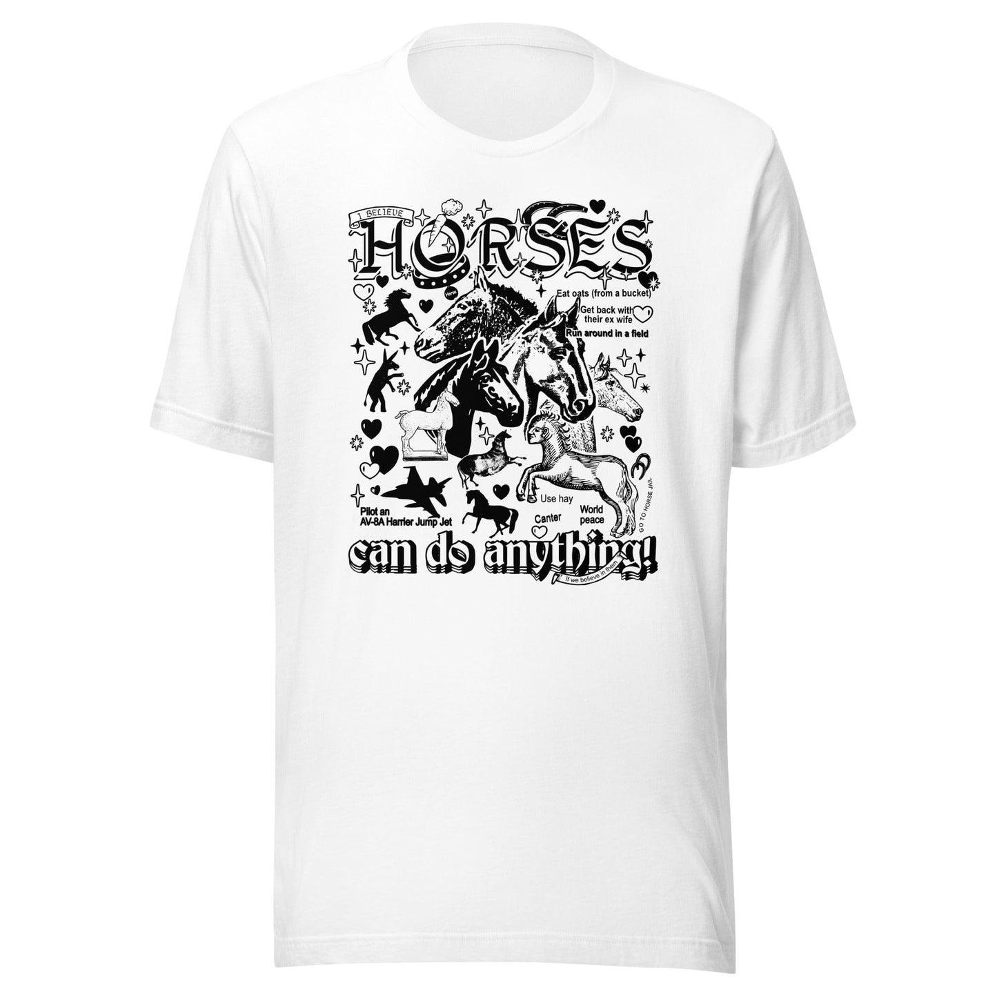 Arcane Bullshit T-shirt White / XS "Horses" Unisex t-shirt