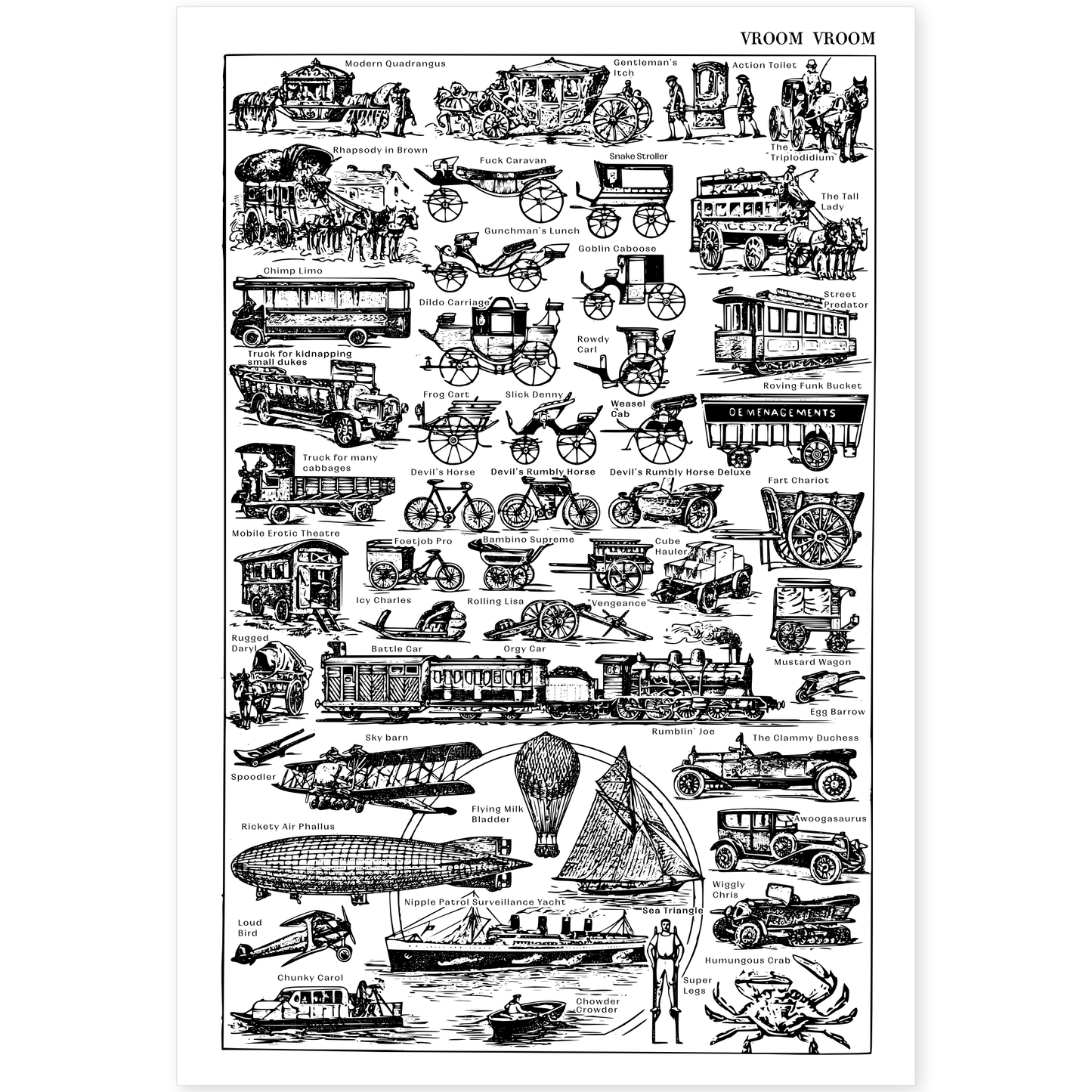 Arcane Bullshit "Vroom Vroom" Risograph Poster