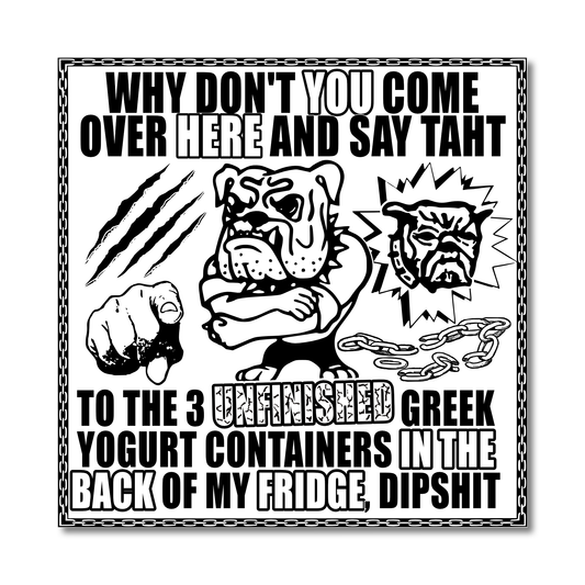 "Greek Yogurt" Die-Cut Vinyl Sticker