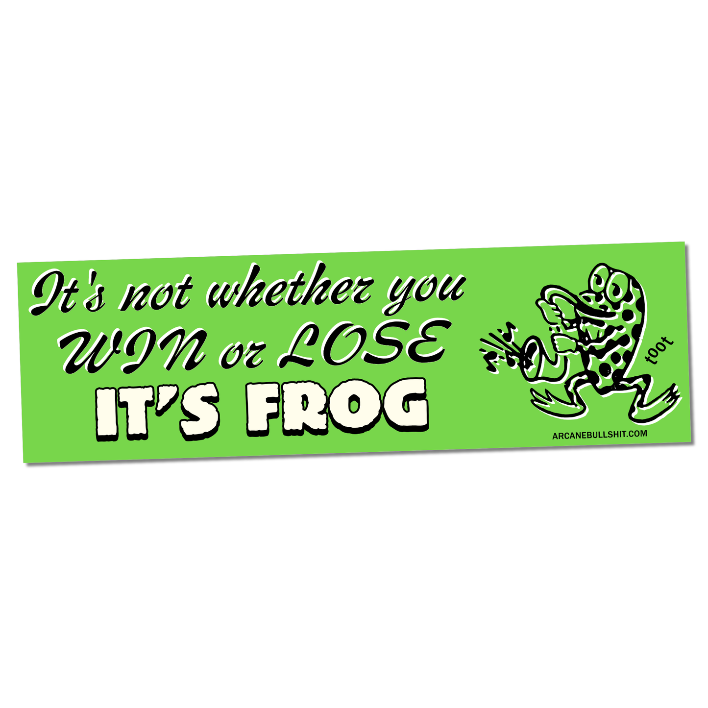 "It's Frog" bumper sticker