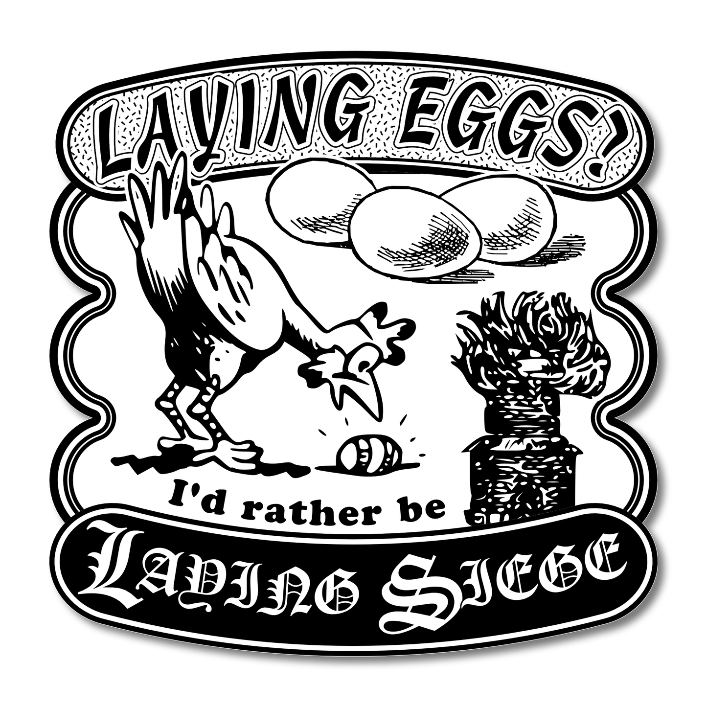 "Laying Eggs" Die-Cut Vinyl Sticker