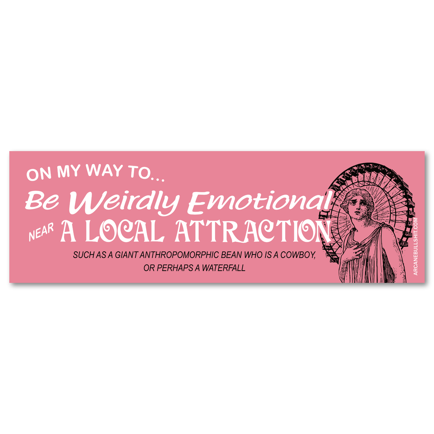 PREORDER: "Weirdly Emotional Near a Local Attraction" Bumper Sticker