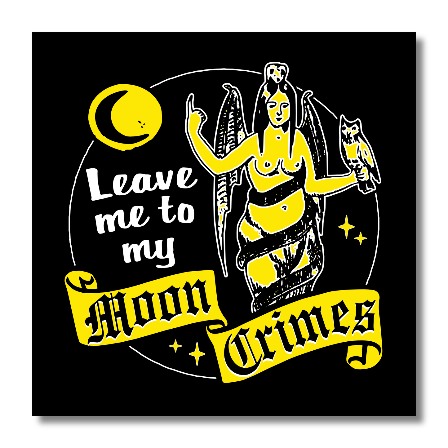 "Moon Crimes" Fluorescent Vinyl Sticker