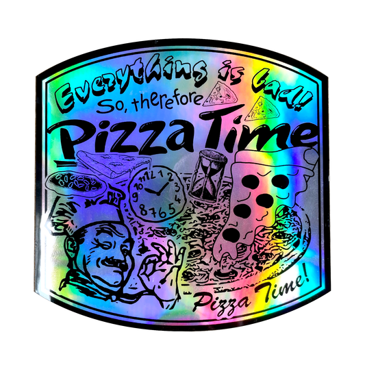 "Pizza Time" Chrome Sticker