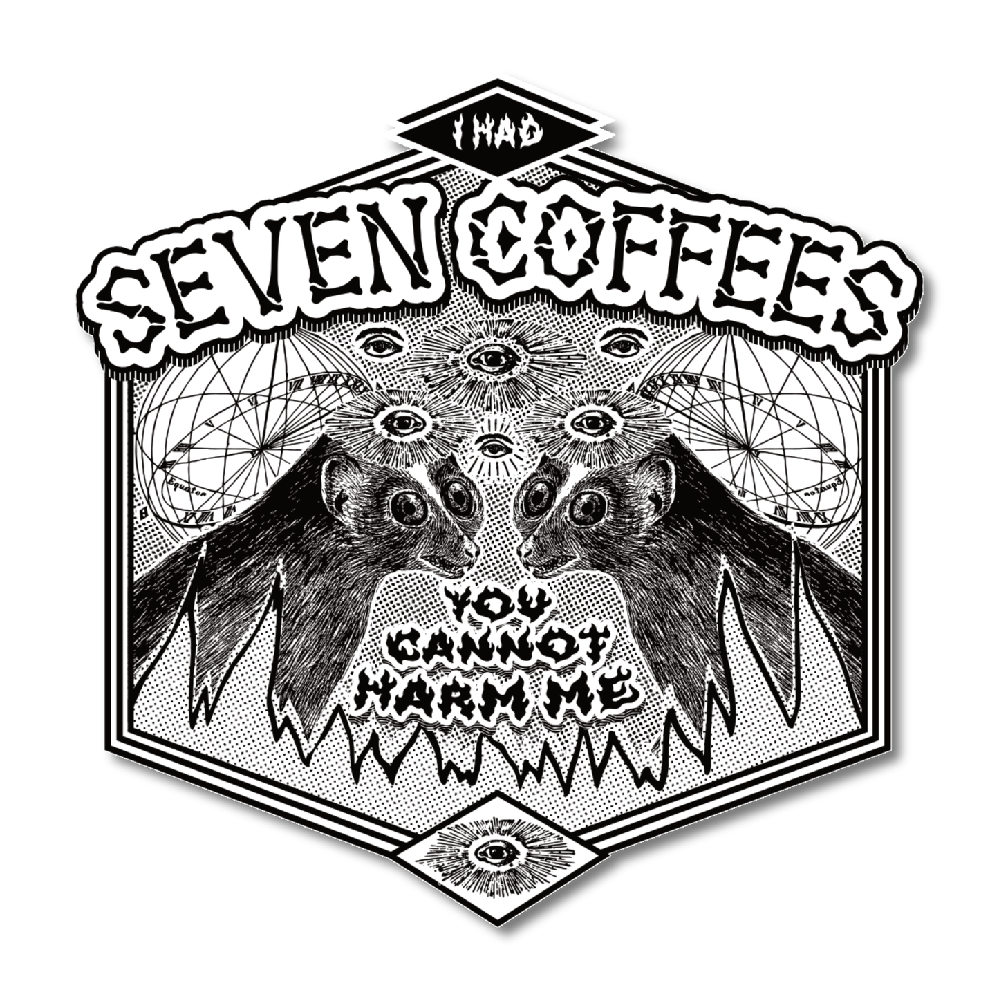 “Seven Coffees” Vinyl Sticker