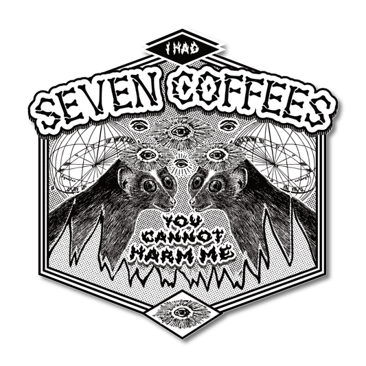“Seven Coffees” Vinyl Sticker