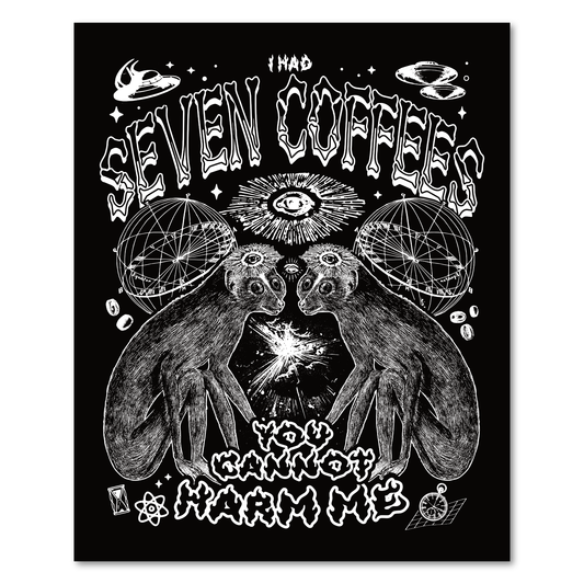 "Seven Coffees" Risograph Poster