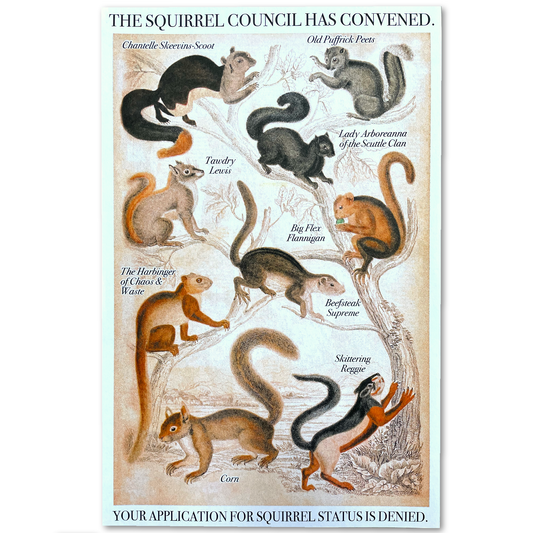 Affiche risographique "Squirrel Council 2023" 