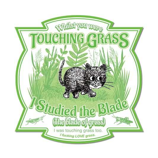 "Touching Grass" Round Sticker