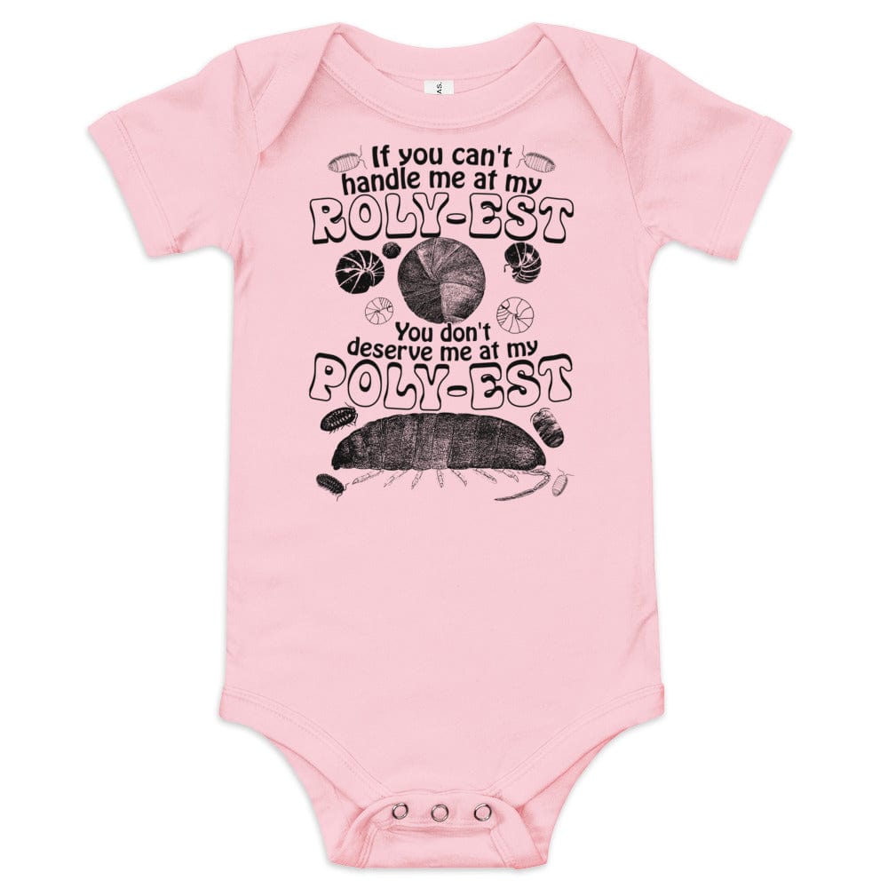 Arcane Bullshit Baby Onesie Pink / 3-6m "Roly Poly" Baby short sleeve one piece