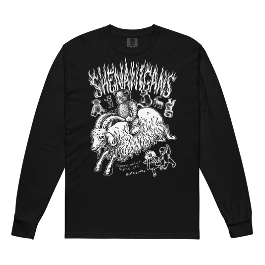 Arcane Bullshit Black / S "Shenanigans" Garment-dyed heavyweight long-sleeve shirt