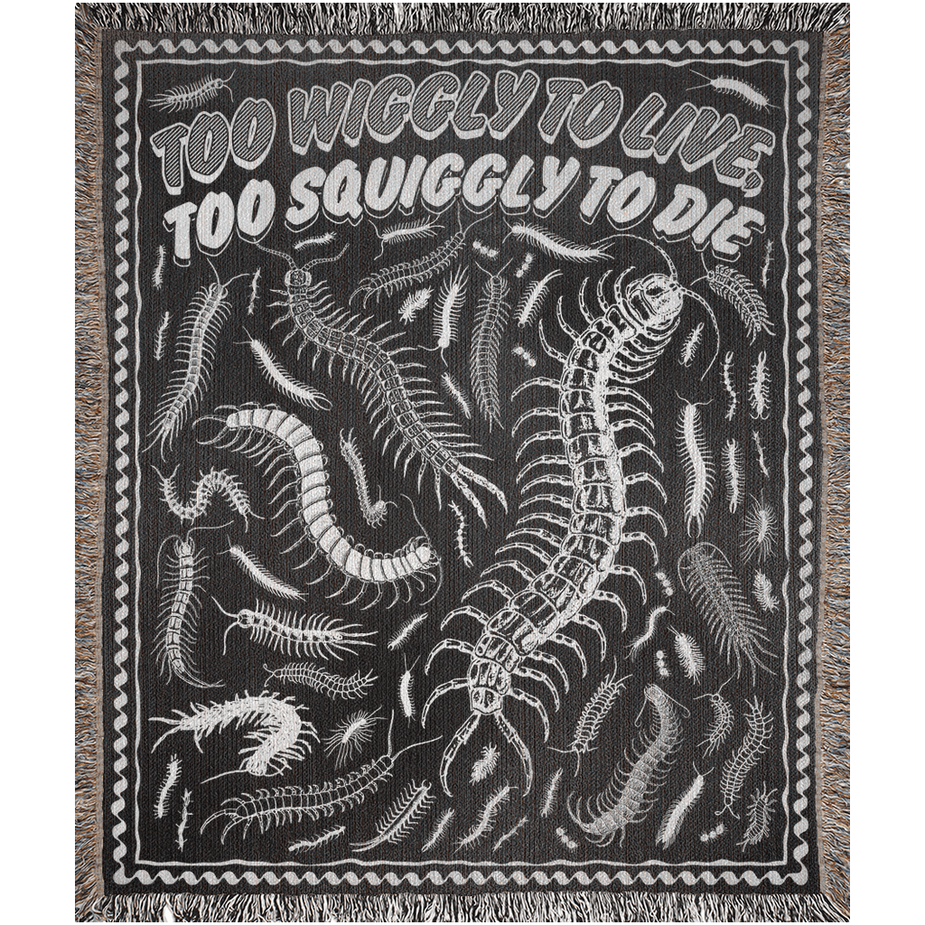 Arcane Bullshit Blanket 50x60 inch "Too Wiggly To Live, Too Squiggly To Die" Woven Blanket