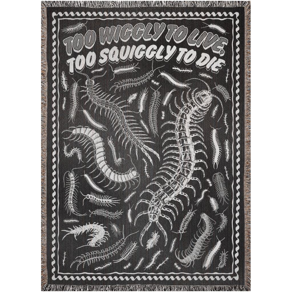 Arcane Bullshit Blanket 52x37 inch "Too Wiggly To Live, Too Squiggly To Die" Woven Blanket