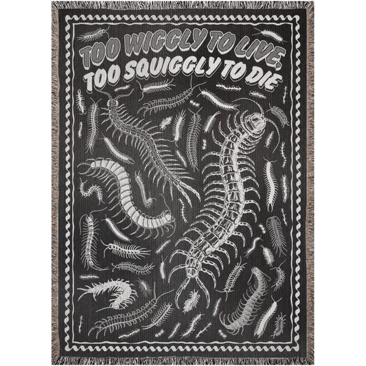 Arcane Bullshit Blanket 52x37 inch "Too Wiggly To Live, Too Squiggly To Die" Woven Blanket