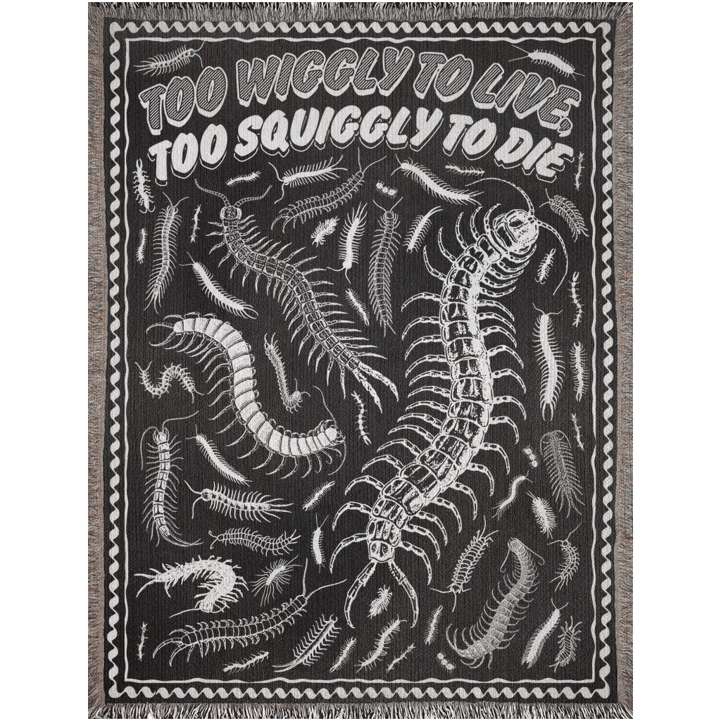 Arcane Bullshit Blanket 60x80 inch "Too Wiggly To Live, Too Squiggly To Die" Woven Blanket