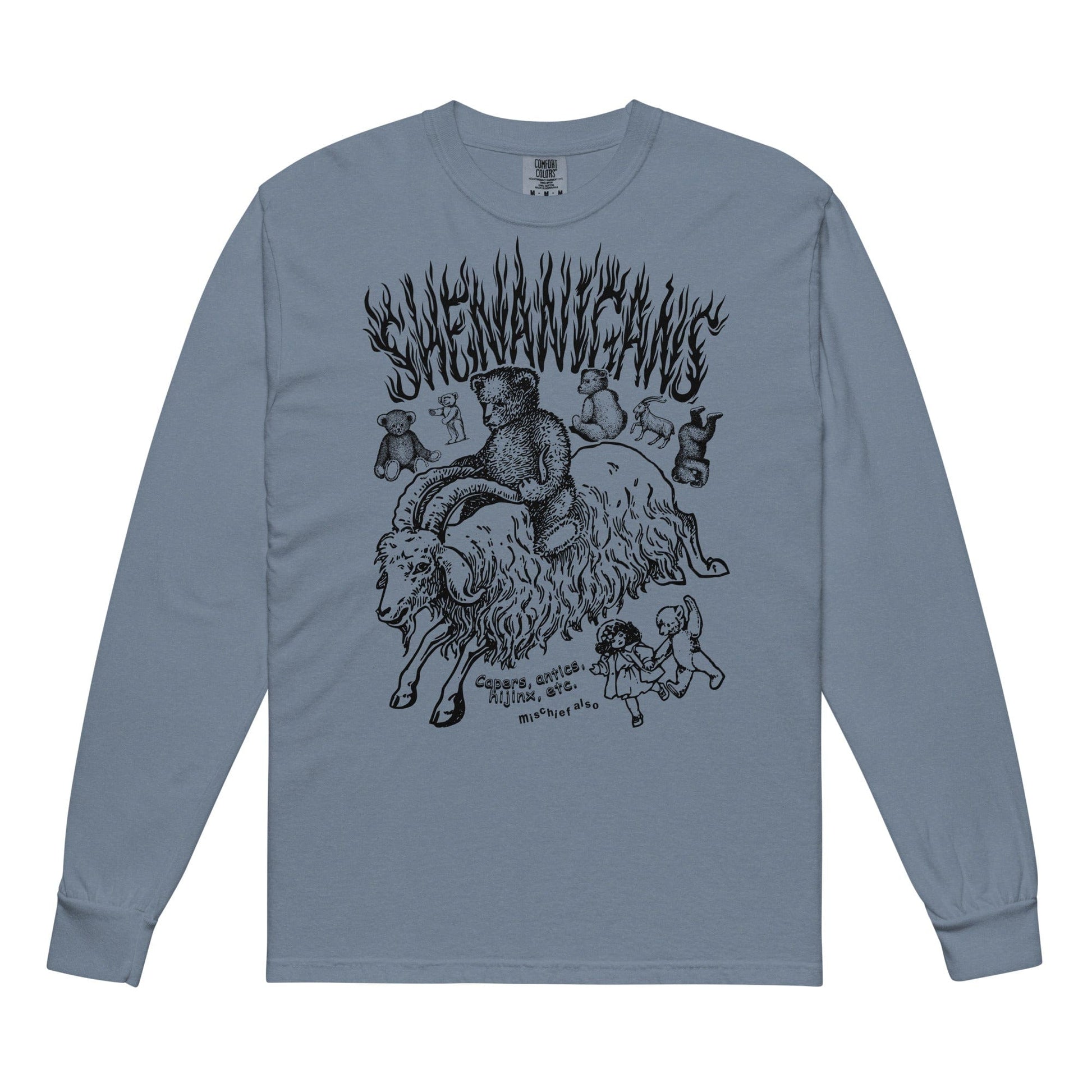 Arcane Bullshit Blue Jean / S "Shenanigans" Garment-dyed heavyweight long-sleeve shirt