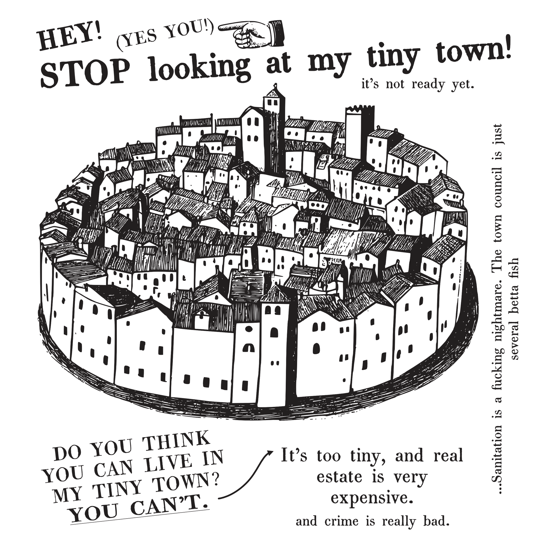 Arcane Bullshit Book "Stop Looking At My Tiny Town" Real Book Edition