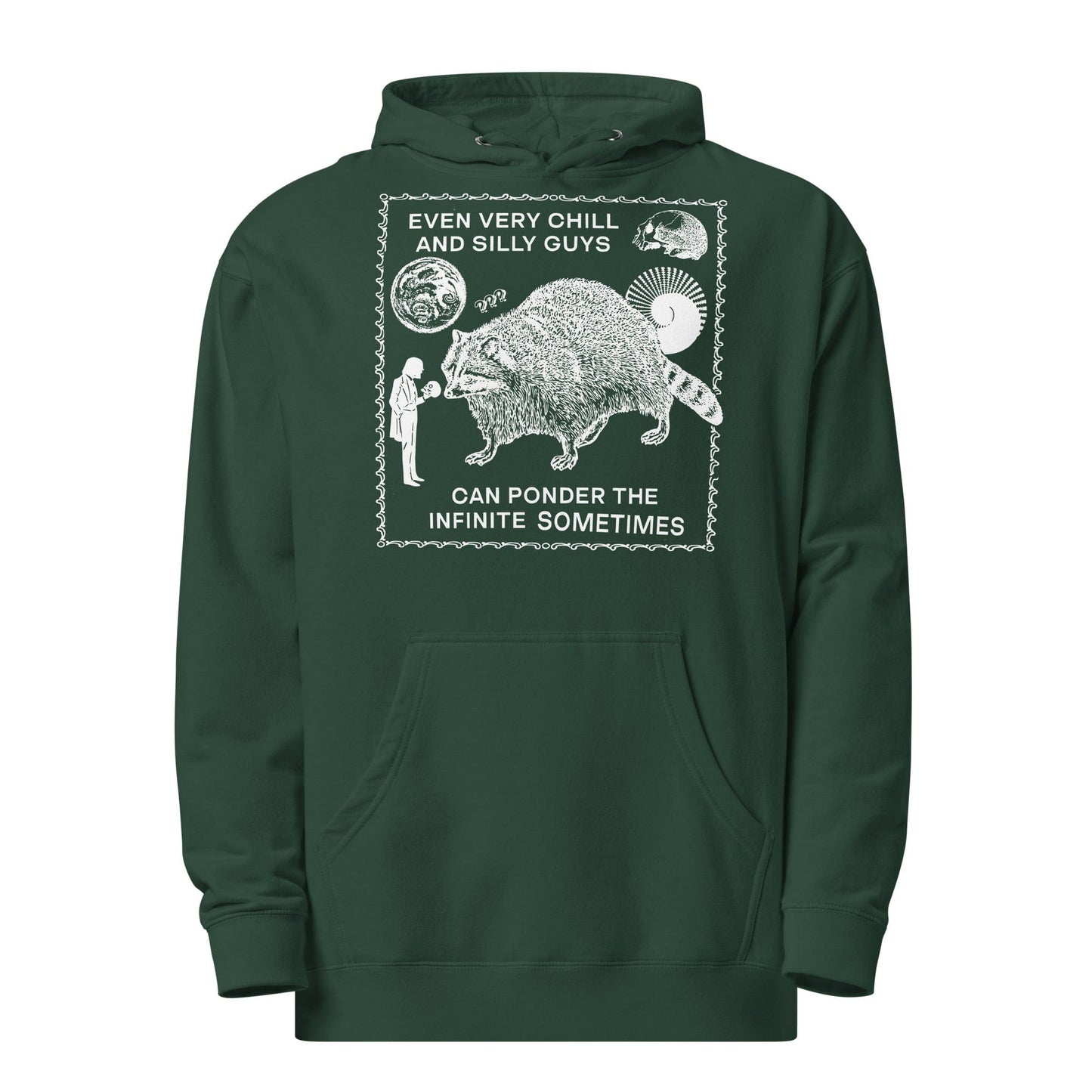 Arcane Bullshit Hoodie Alpine Green / S "Ponder The Infinite" Unisex midweight hoodie