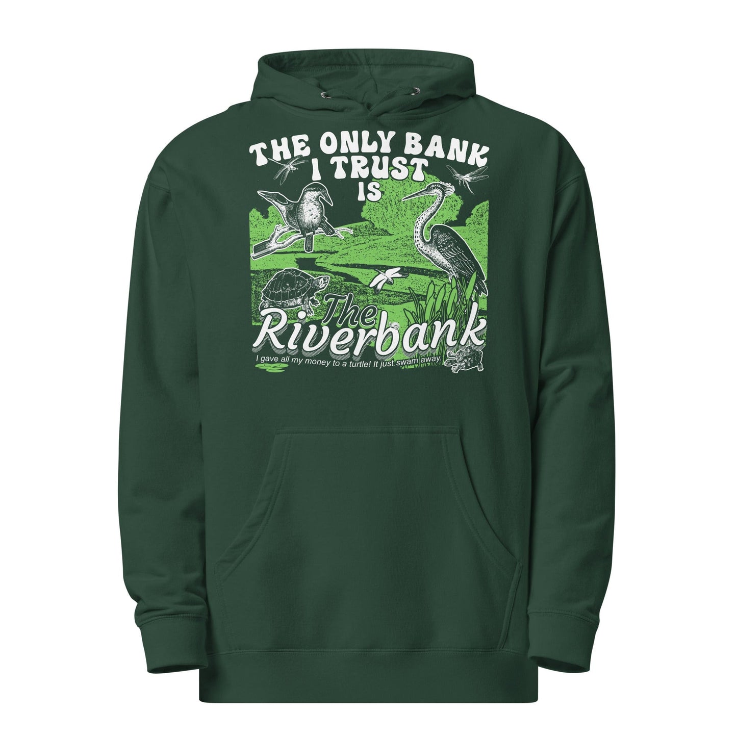 Arcane Bullshit Hoodie Alpine Green / S "The Riverbank" Unisex midweight hoodie