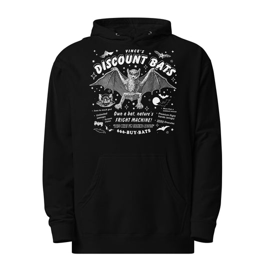 Arcane Bullshit Hoodie Black / S "Discount Bats" Unisex midweight hoodie