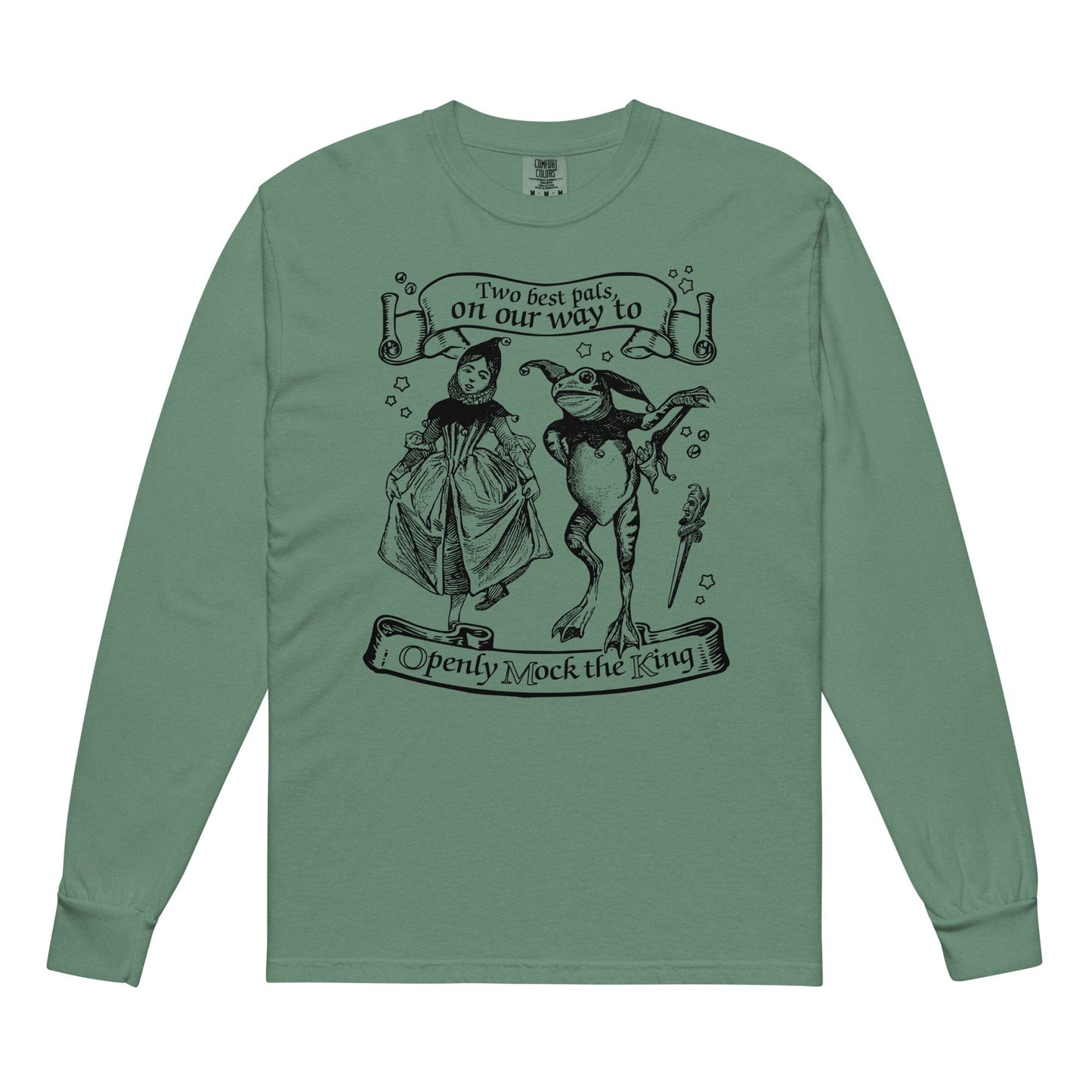 Arcane Bullshit Light Green / S "Mock The King" Garment-dyed heavyweight long-sleeve shirt