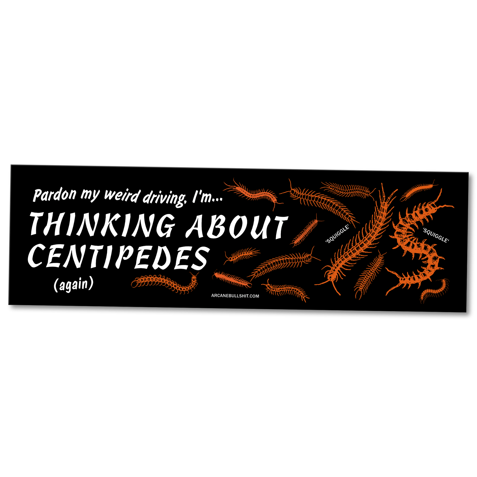 Arcane Bullshit Magnet "Thinking About Centipedes" bumper magnet