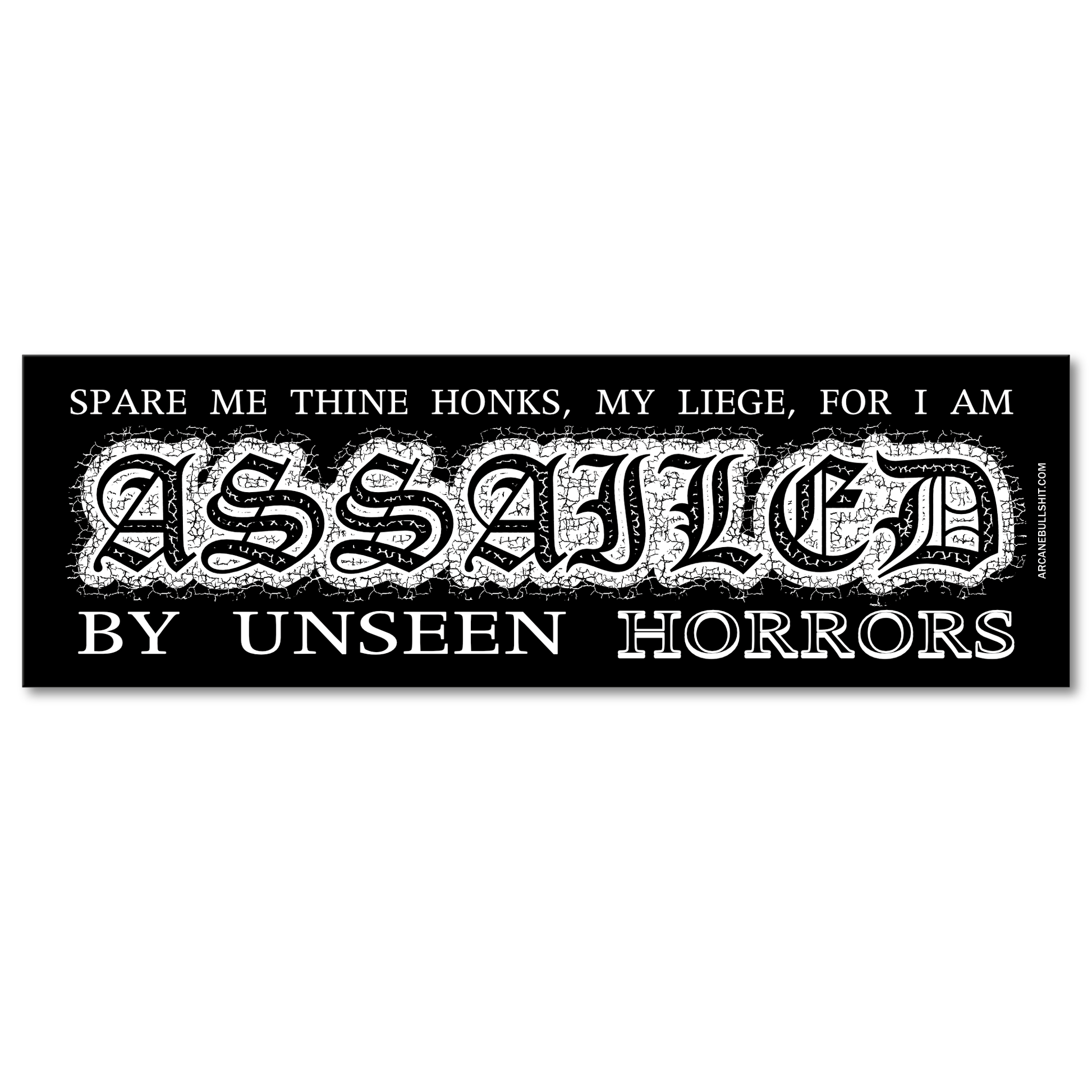 Arcane Bullshit Sticker "Assailed" bumper sticker