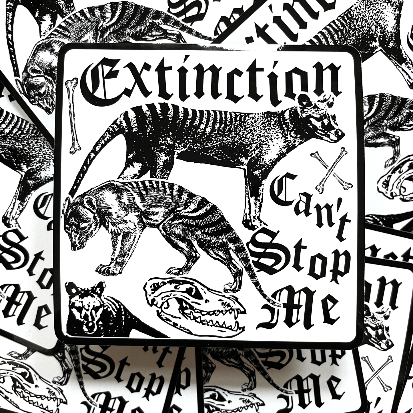 Arcane Bullshit Sticker "Extinction Can't Stop Me" Vinyl Sticker