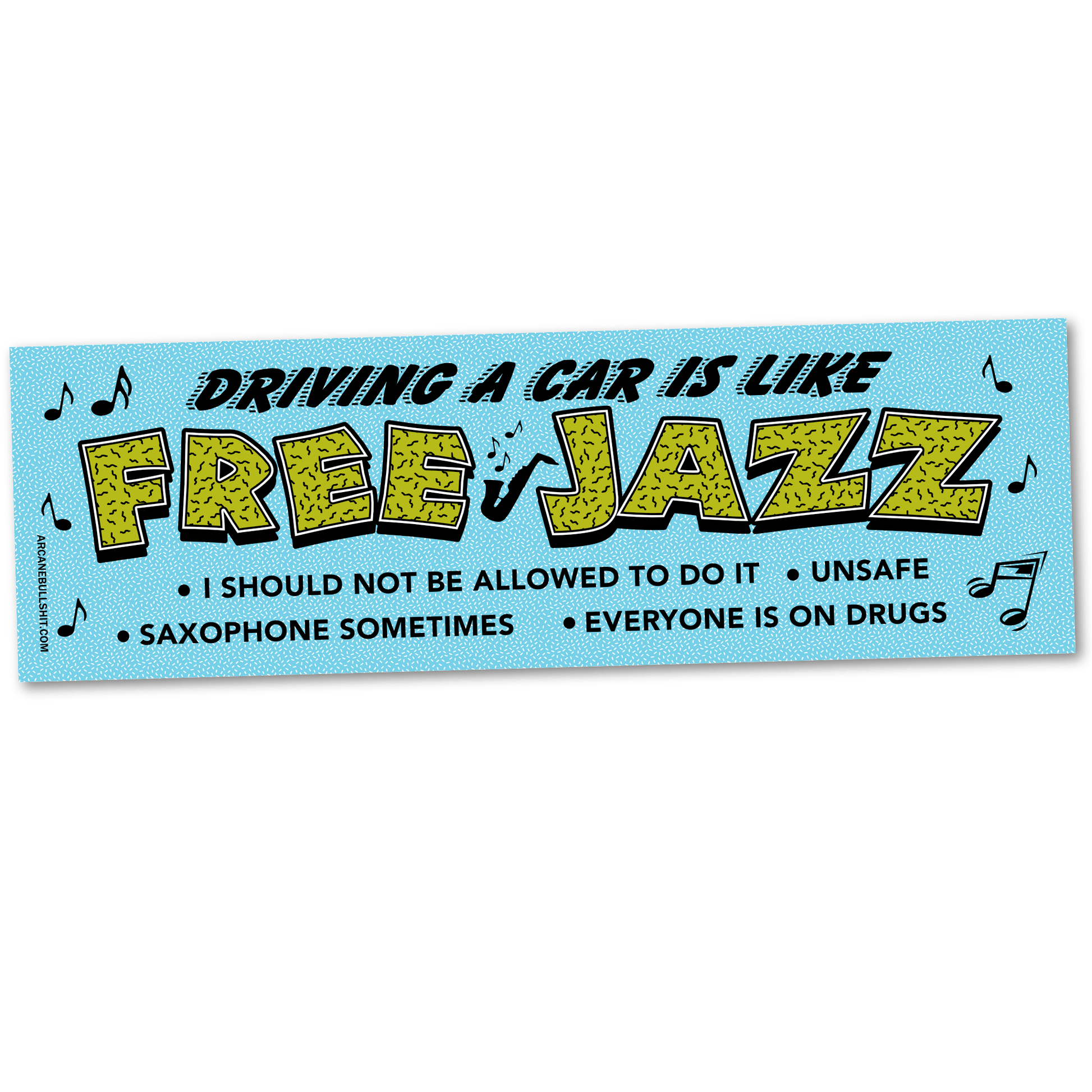 Arcane Bullshit Sticker "Free Jazz" bumper sticker