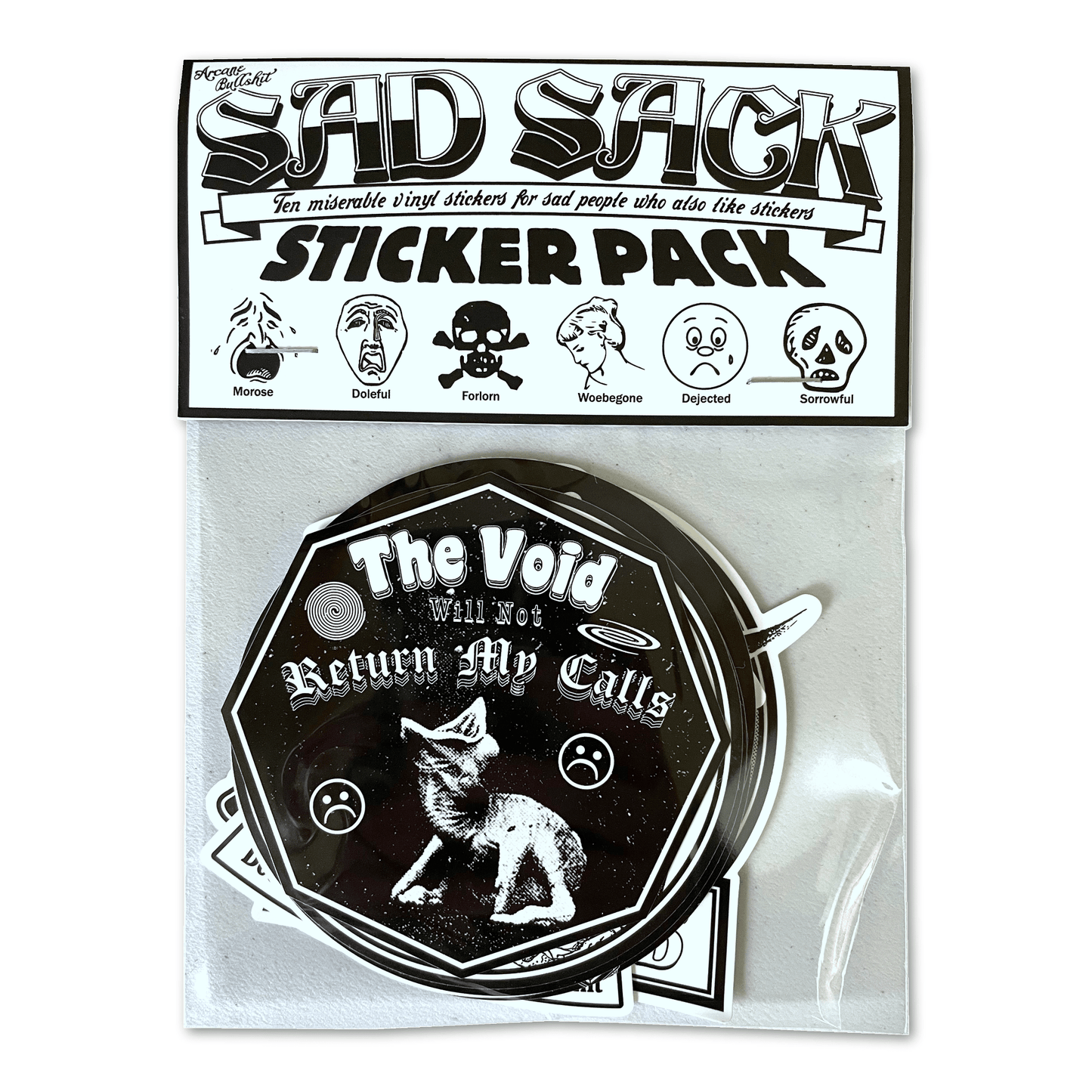 Arcane Bullshit Sticker "Sad Sack" Sticker Pack