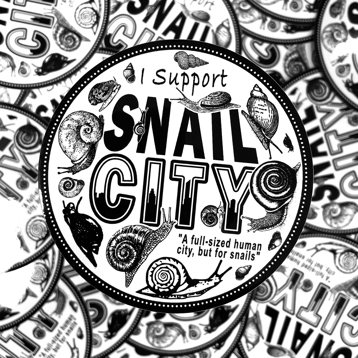 Arcane Bullshit Sticker "Snail City" Round Sticker