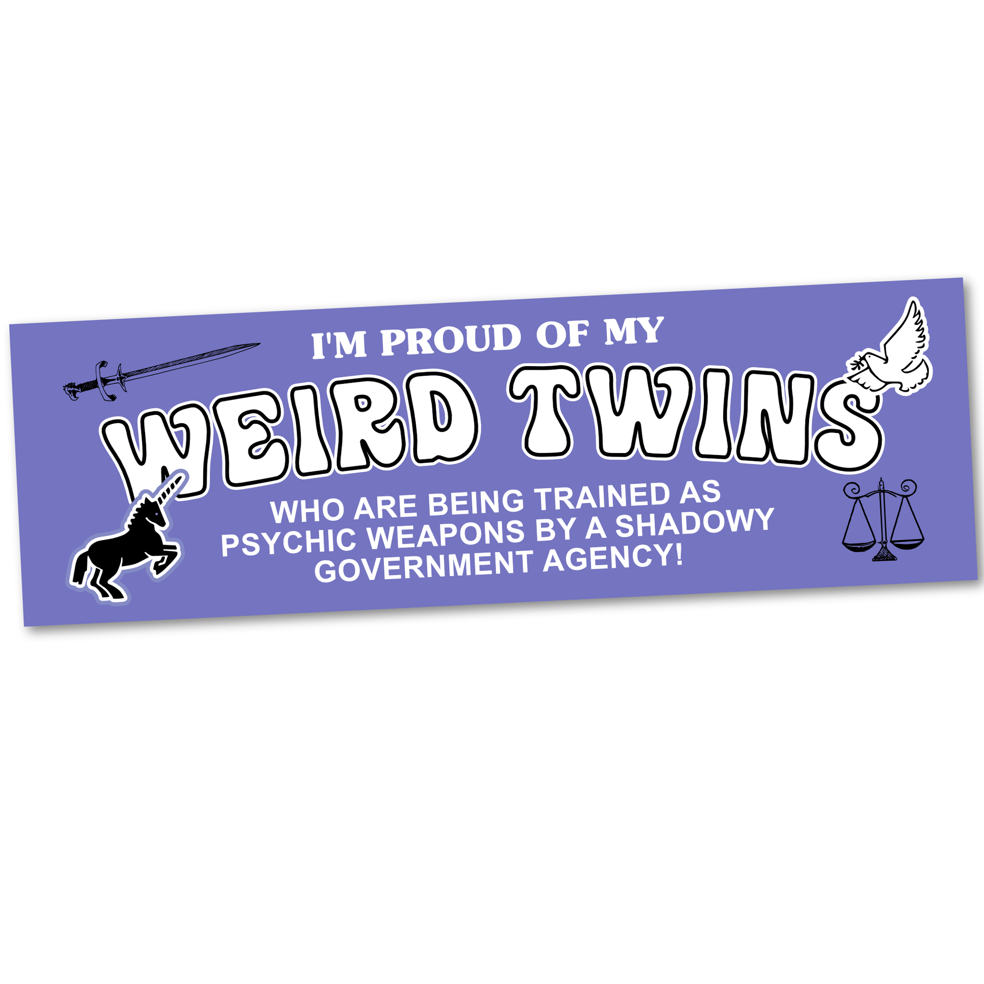 Arcane Bullshit Sticker "Weird Twins" bumper sticker