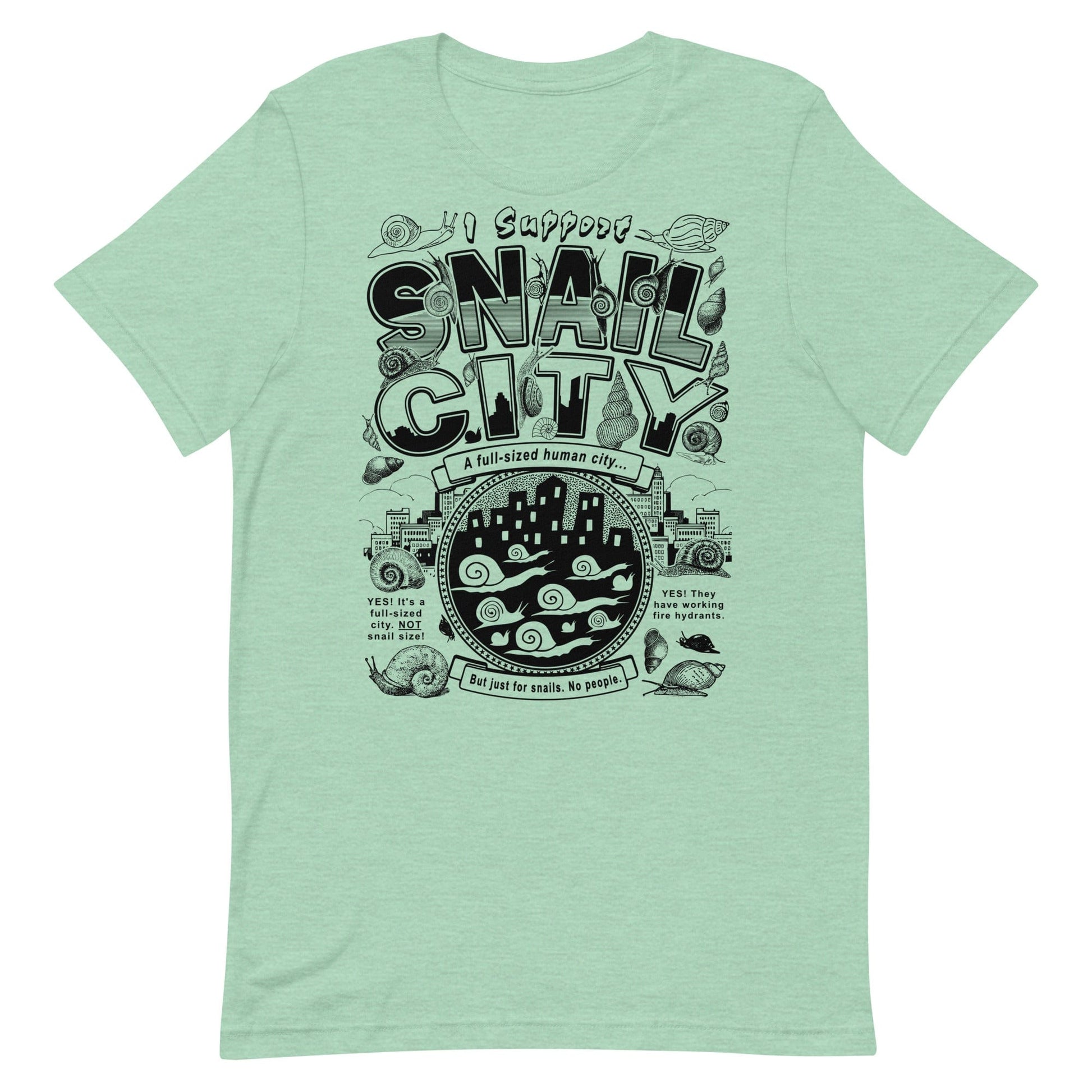 Arcane Bullshit T-shirt Heather Prism Mint / XS "Snail City" Unisex t-shirt