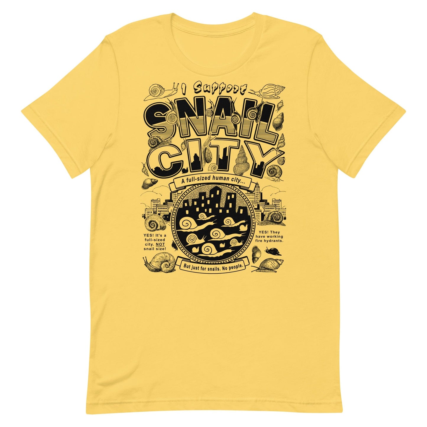 Arcane Bullshit T-shirt Yellow / S "Snail City" Unisex t-shirt