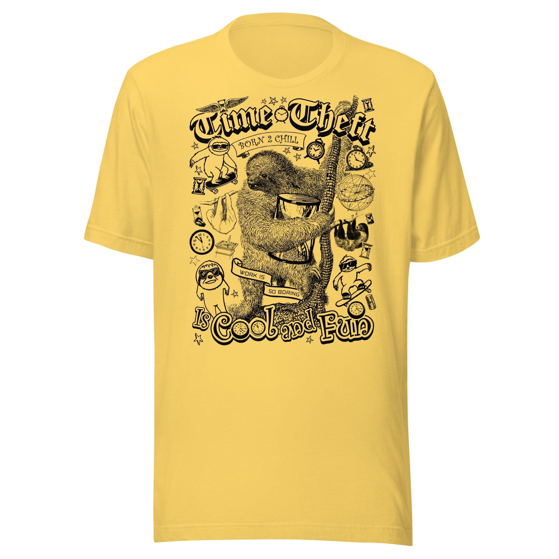 Arcane Bullshit T-shirt Yellow / S "Time Theft" Unisex t-shirt