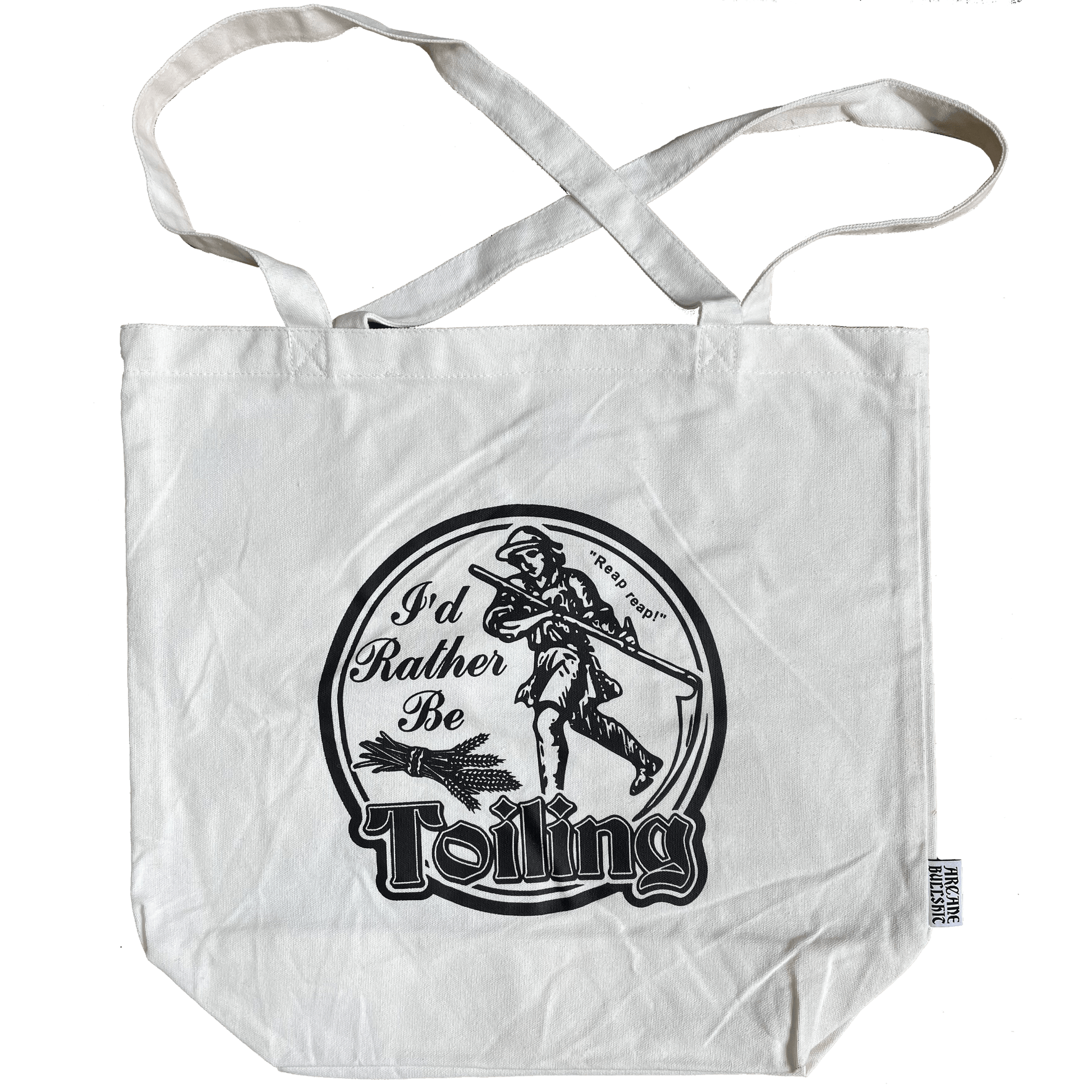 Arcane Bullshit Tote "Toiling" tote bag