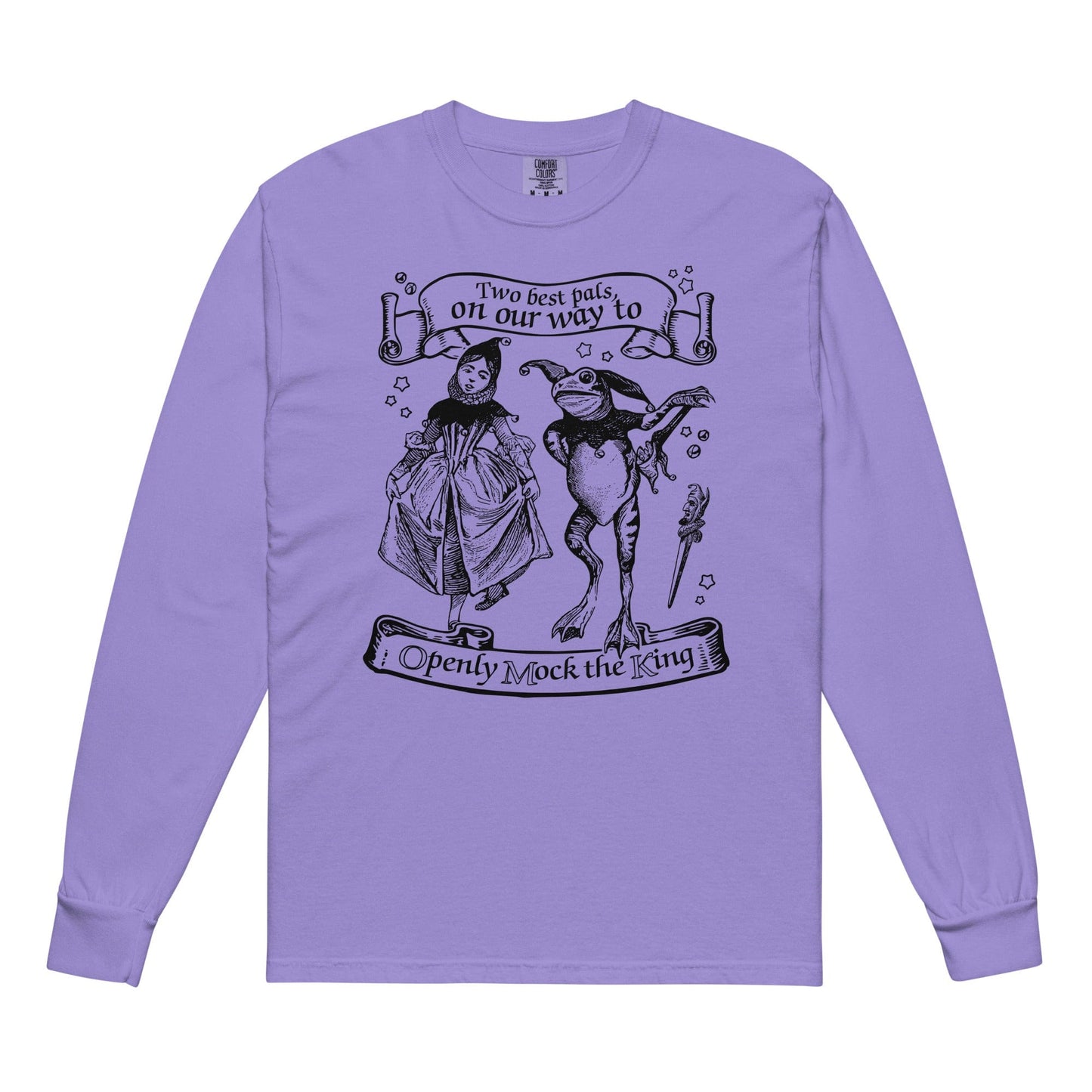 Arcane Bullshit Violet / S "Mock The King" Garment-dyed heavyweight long-sleeve shirt