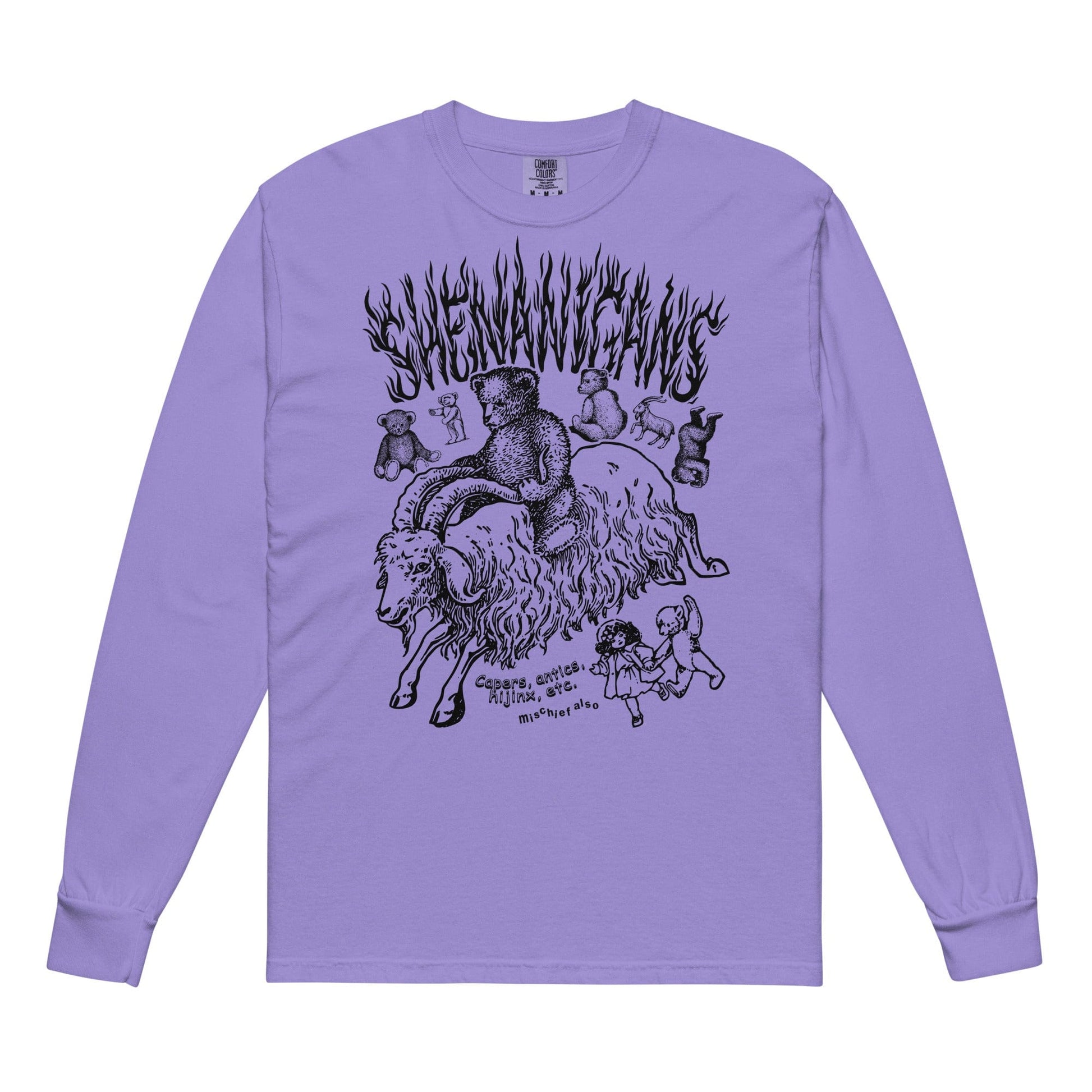 Arcane Bullshit Violet / S "Shenanigans" Garment-dyed heavyweight long-sleeve shirt