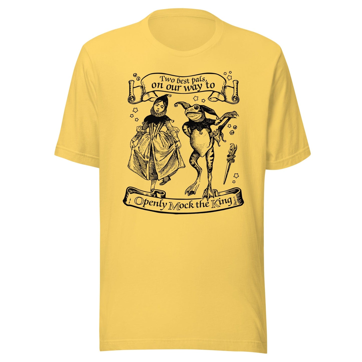 Arcane Bullshit Yellow / S "Mock The King" Unisex t-shirt