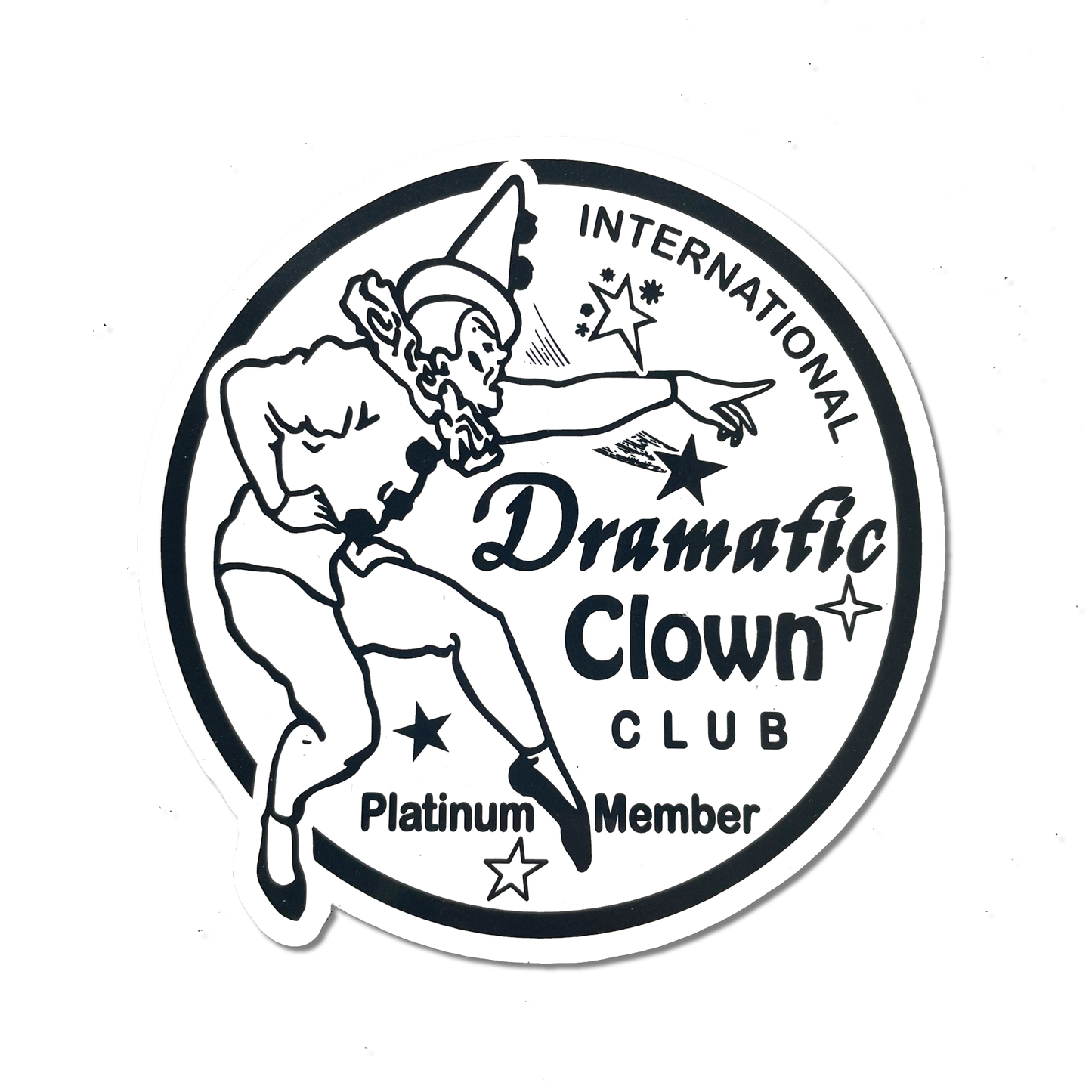 "Dramatic Clown Club" Round Sticker