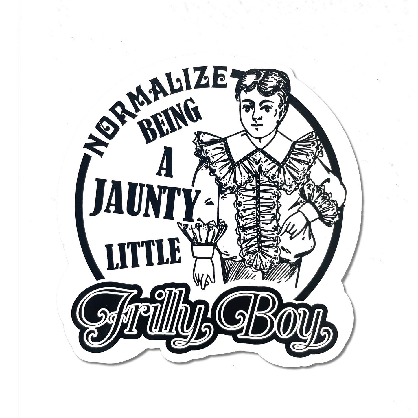 "Frilly Boy" Round Sticker