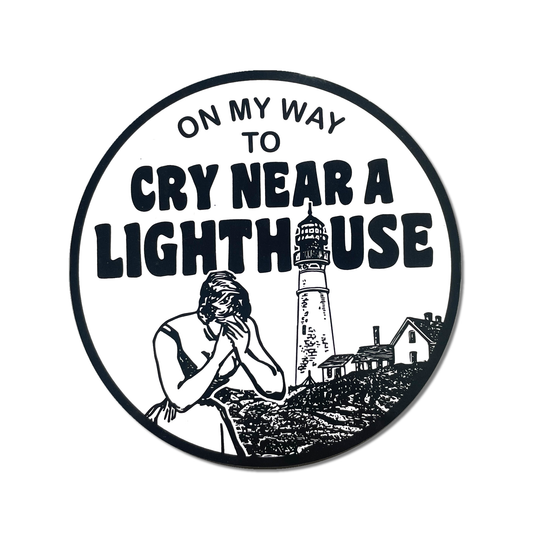Sticker Rond "Pleurer près d'un phare"