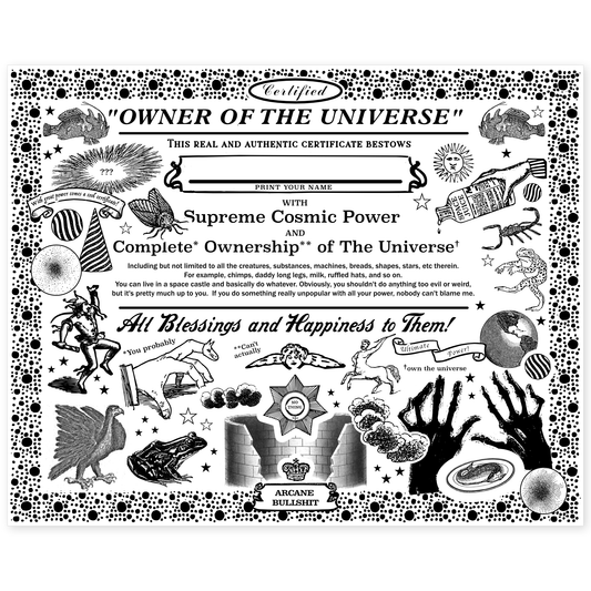 "Owner of the Universe" Certificate