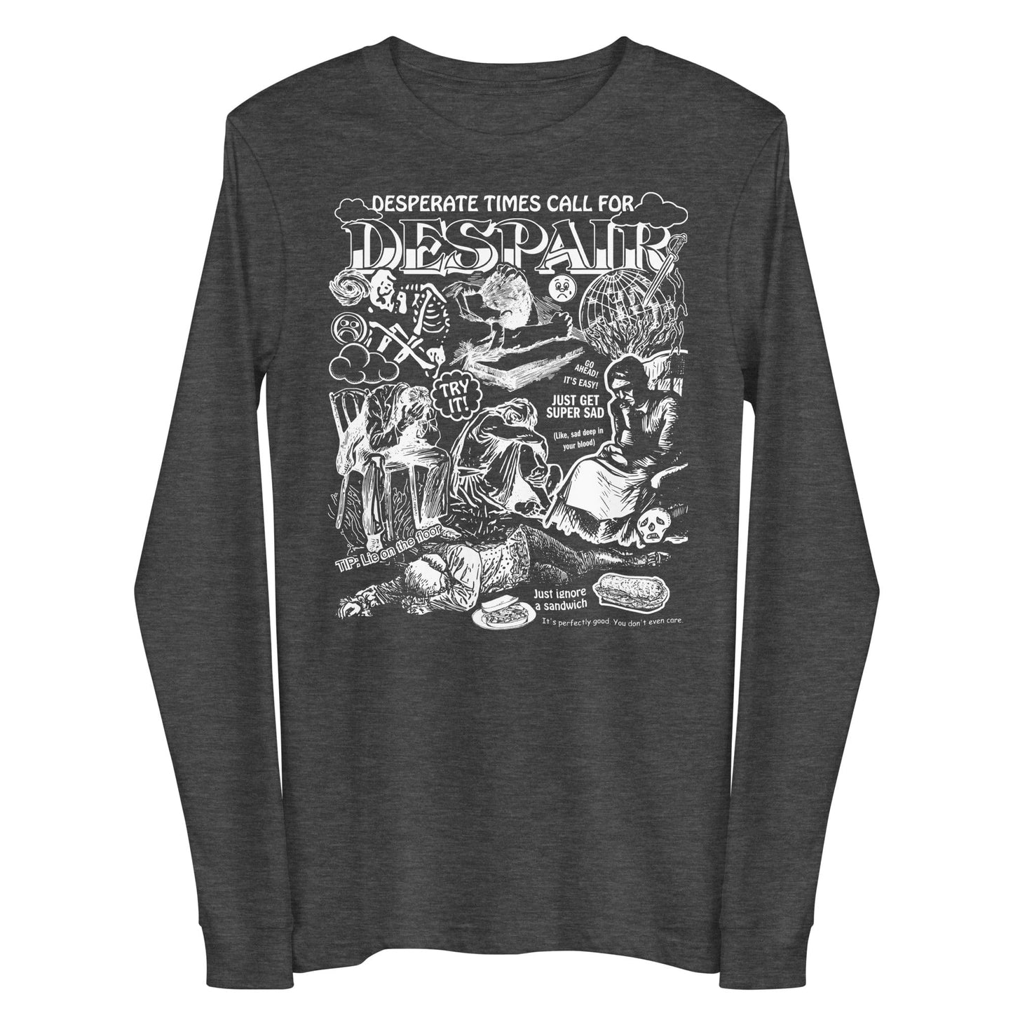 Arcane Bullshit Dark Grey Heather / XS "Despair" Unisex Long Sleeve Tee