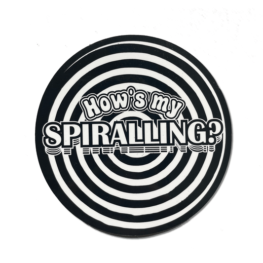 Arcane Bullshit Sticker "How's My Spiraling" Round Sticker